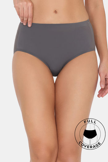 Buy Zivame Medium Rise Full Coverage No Visible Panty Line Hipster - Forged Iron